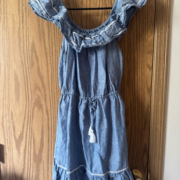 J.Crew Linen/cotton off the shoulder ruffle dress - Picture 1 of 4